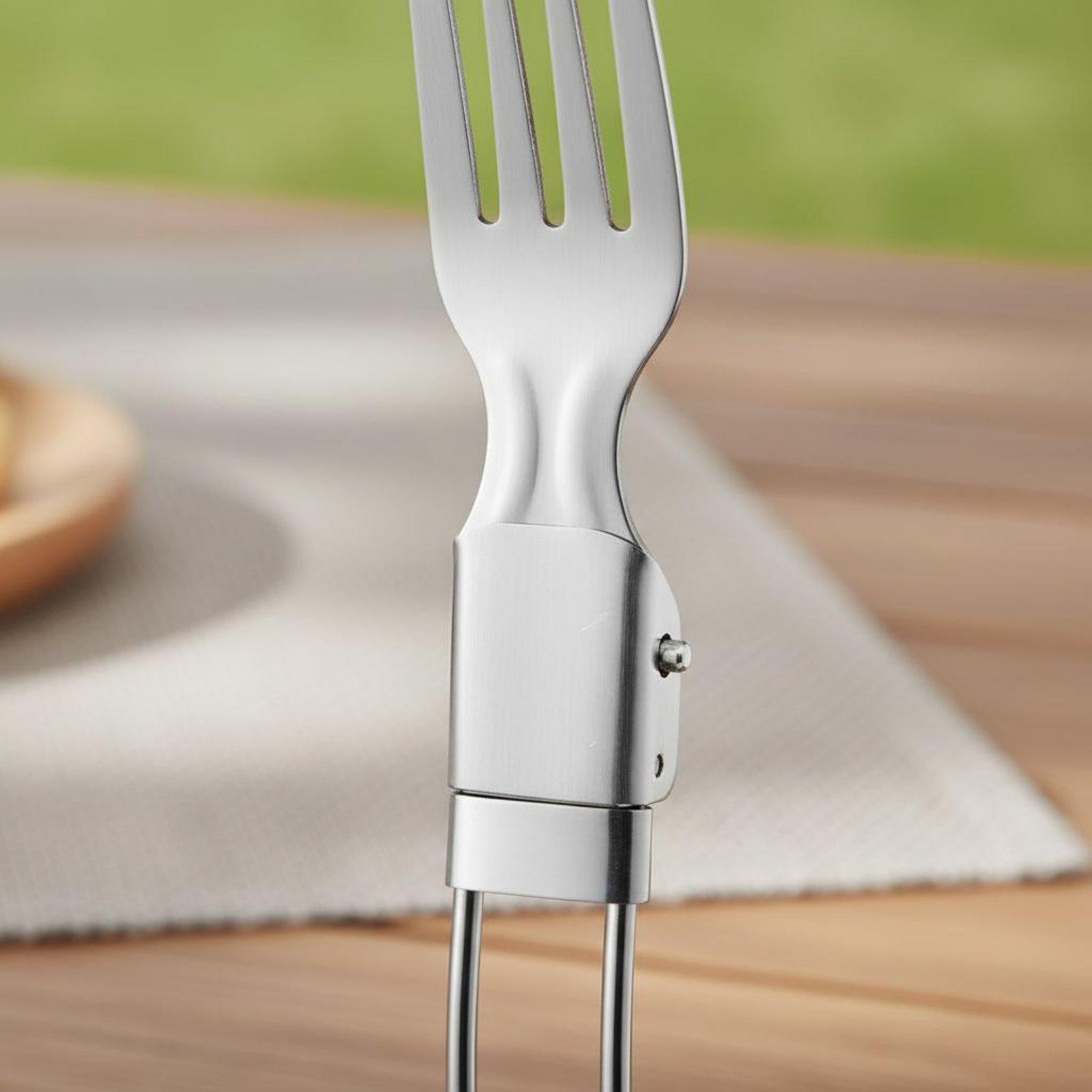 Camping Cooking Set Compact - Cubiertos Plegables, Vajilla Compacta de Acero