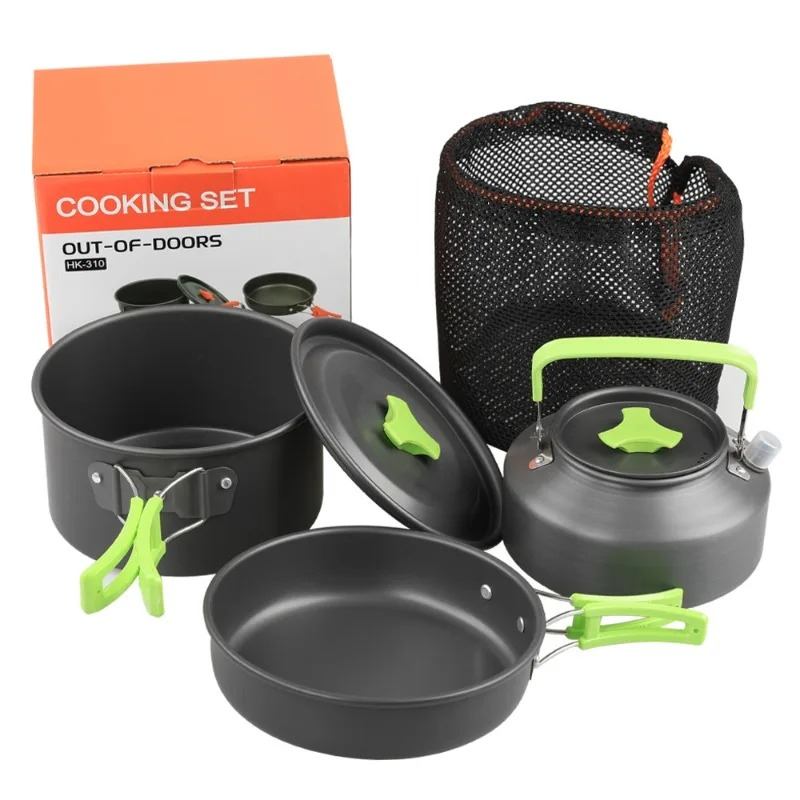 Camping Cooking Set With Kettle - Juego de Cocina para Acampar, Juego