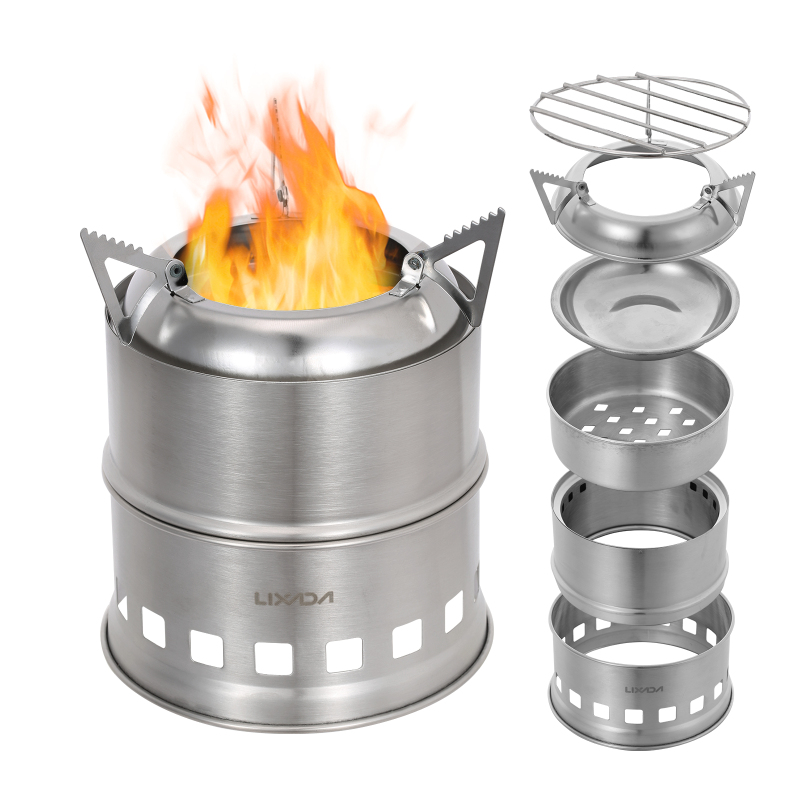 Camping Cooking Butane - Lixada-estufa de leña de acero inoxidable