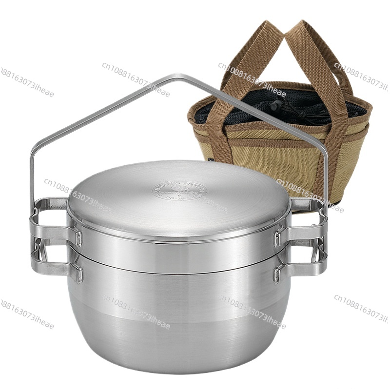 Camping Hanging Cooking Pot - Olla colgante para exteriores de acero