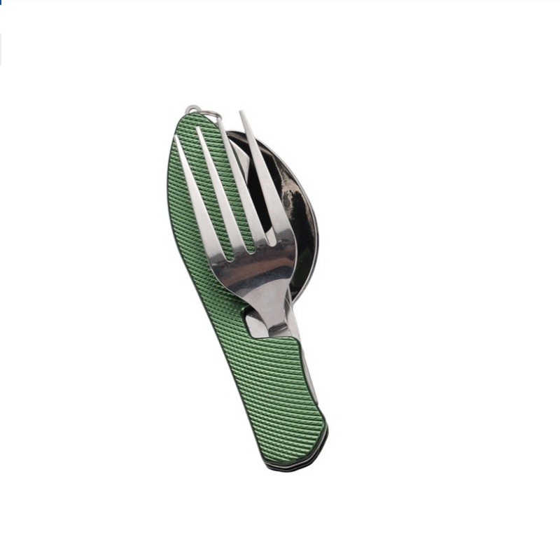 Camping Cooking And Cutlery Set - Juego de cubiertos plegables de acero