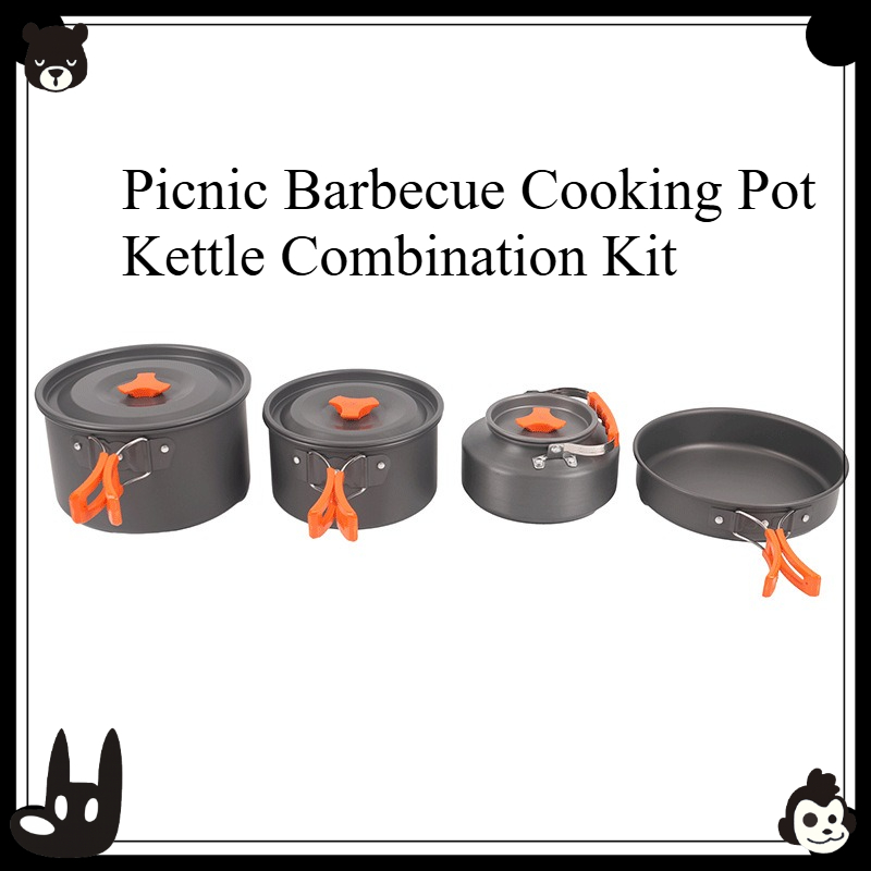 Camping Cooking Set With Kettle - Juego de Utensilios de Cocina Portátiles