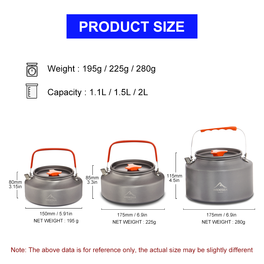 Wideea-hervidor de agua para a - Camping Cooking Utensil Set reseña y precio