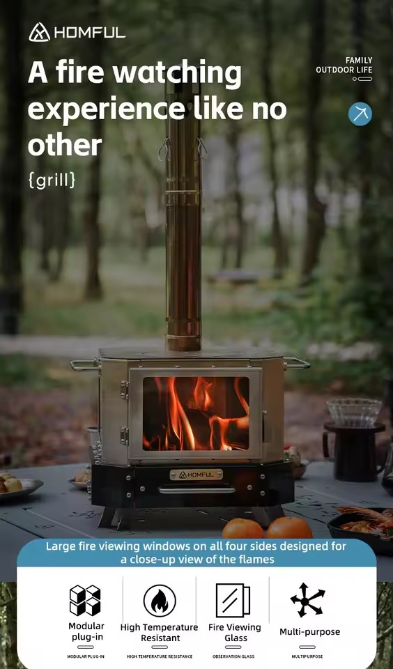 Estufa de Leña Portátil HOMFUL - Camping Cooking Roll reseña y precio