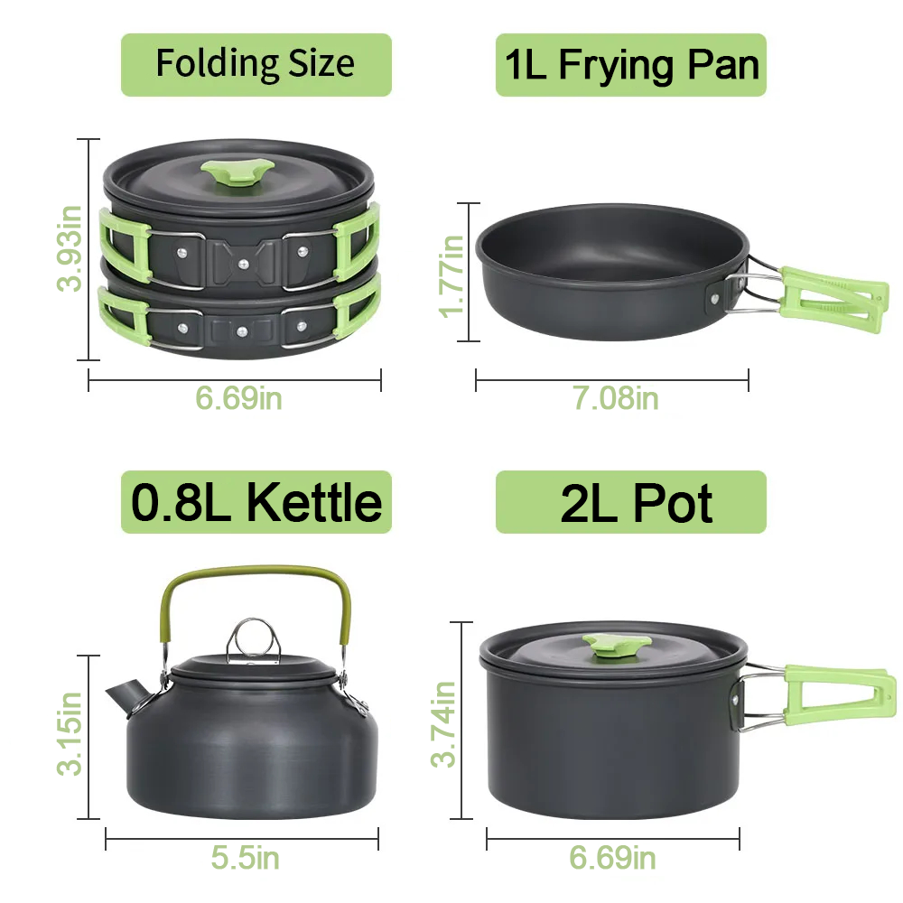 Juego de utensilios de cocina  - Camping Cooking Set With Kettle reseña y precio