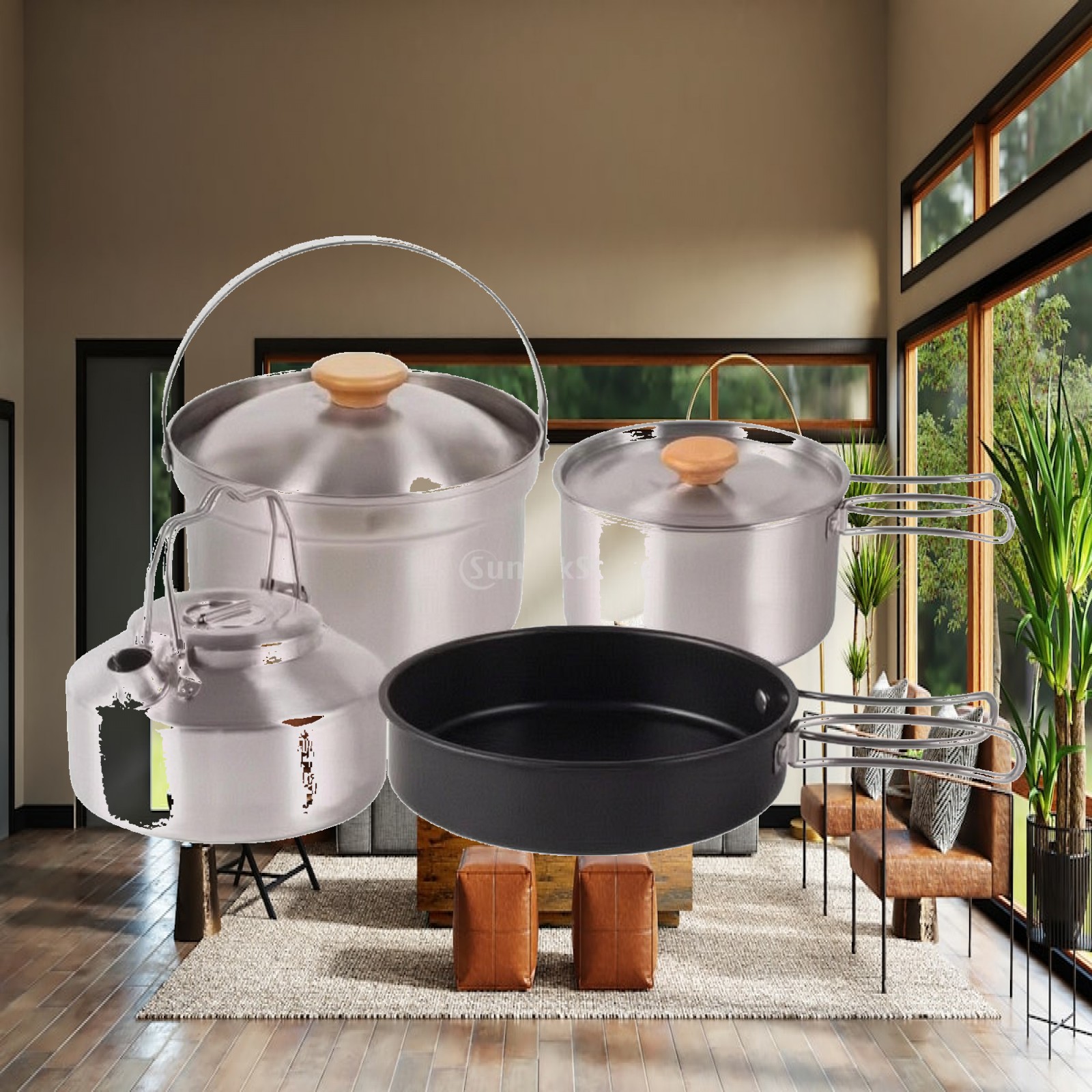Juego de Cocina de Acero Inoxi - Camping Cooking Set With Kettle reseña y precio
