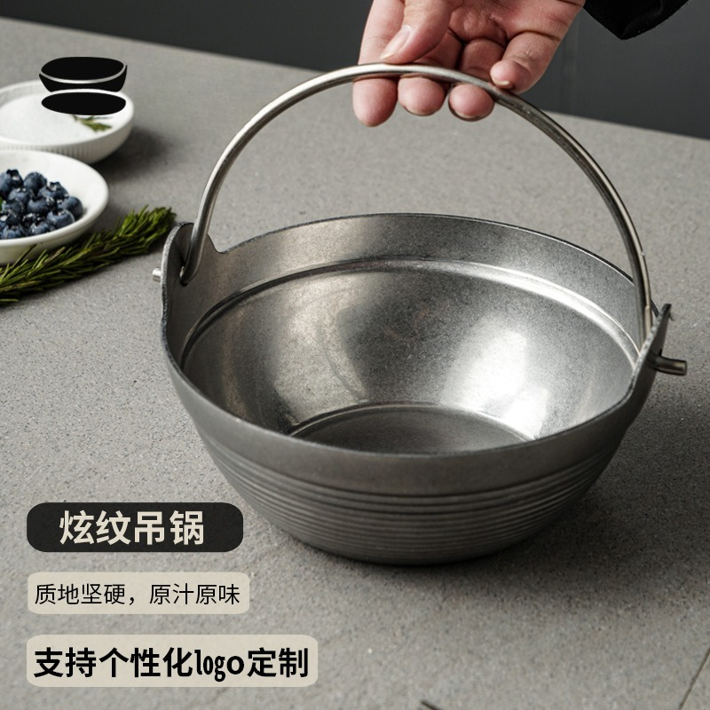 Olla de cocina pequeña de acer - Camping Hanging Cooking Pot reseña y precio