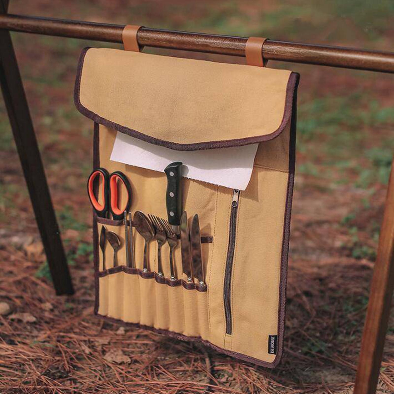 Bolsa enrollable portátil para - Camping Cooking Utensils Storage reseña y precio
