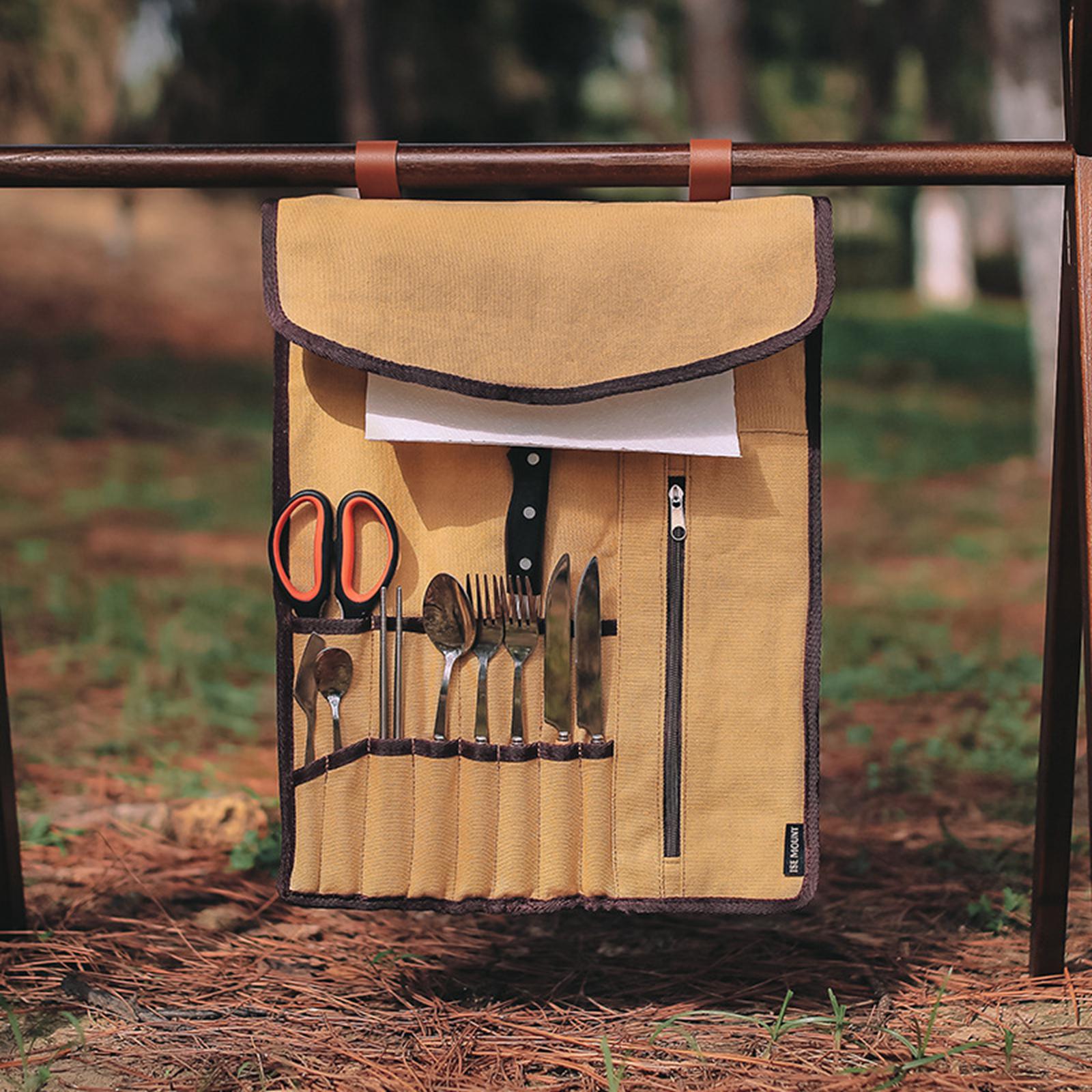 Bolsa enrollable portátil para - Camping Cooking Utensils Storage reseña y precio