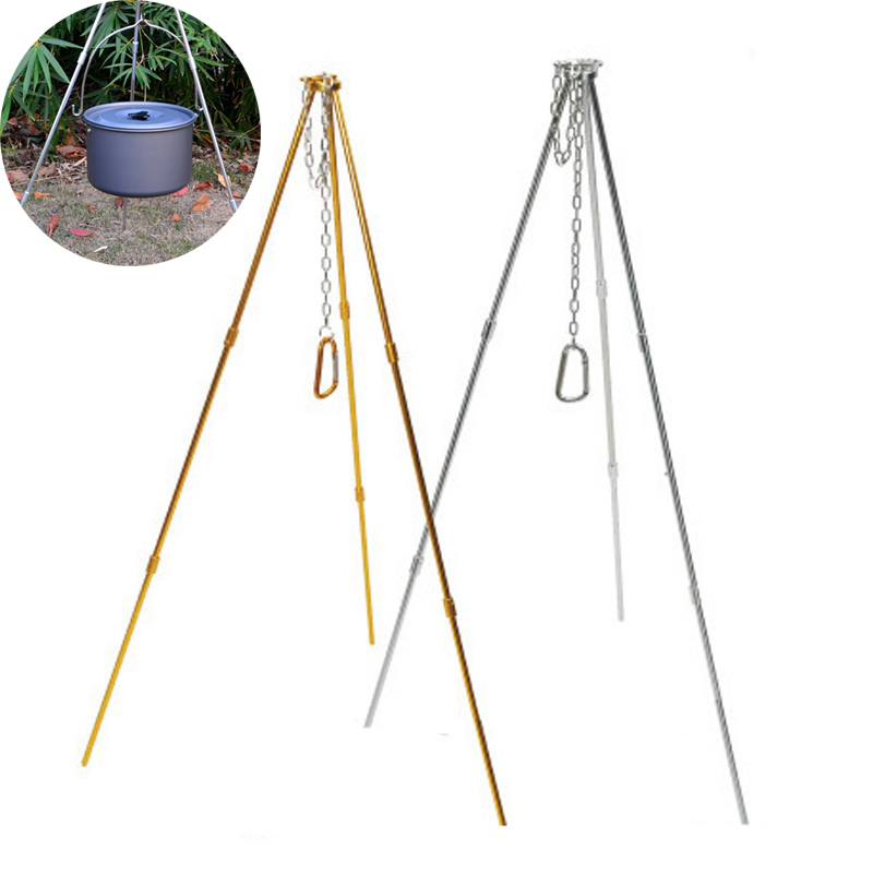 Trípode para acampar al aire l - Camping Hanging Cooking Pot reseña y precio
