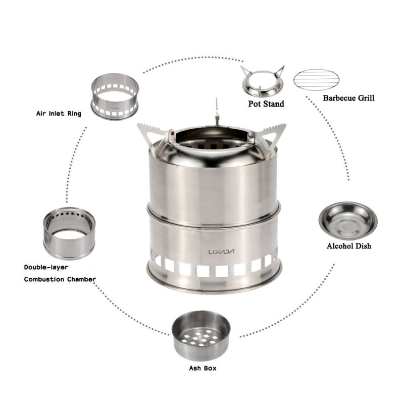 Lixada-estufa de leña de acero - Camping Cooking Butane reseña y precio