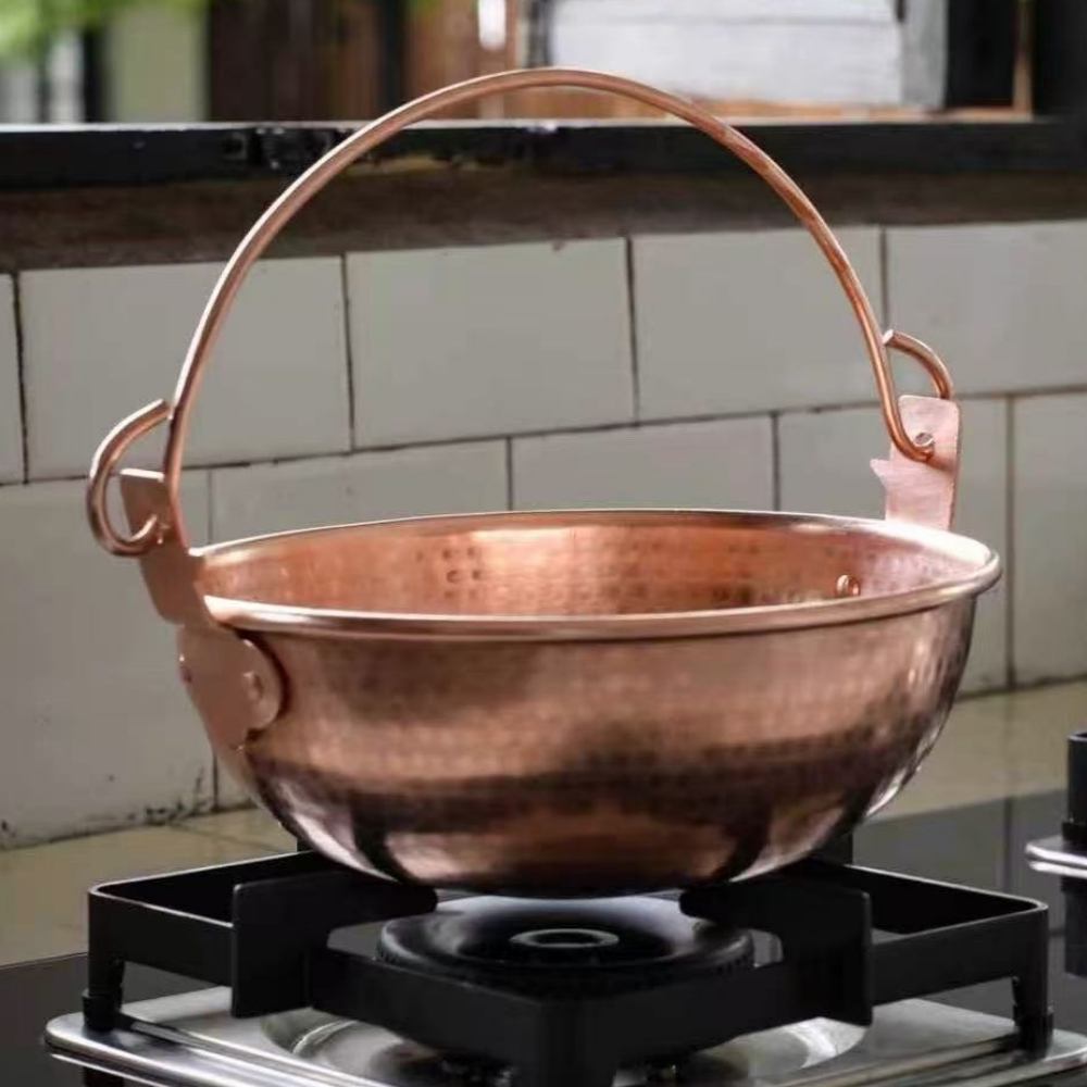 Olla colgante de cobre Vintage - Camping Hanging Cooking Pot reseña y precio