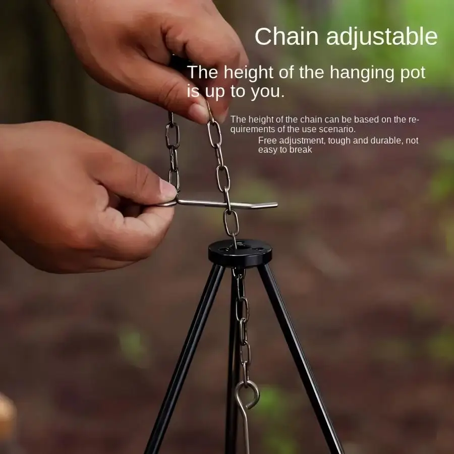 Trípode Grande para Fogatas al - Camping Hanging Cooking Pot reseña y precio