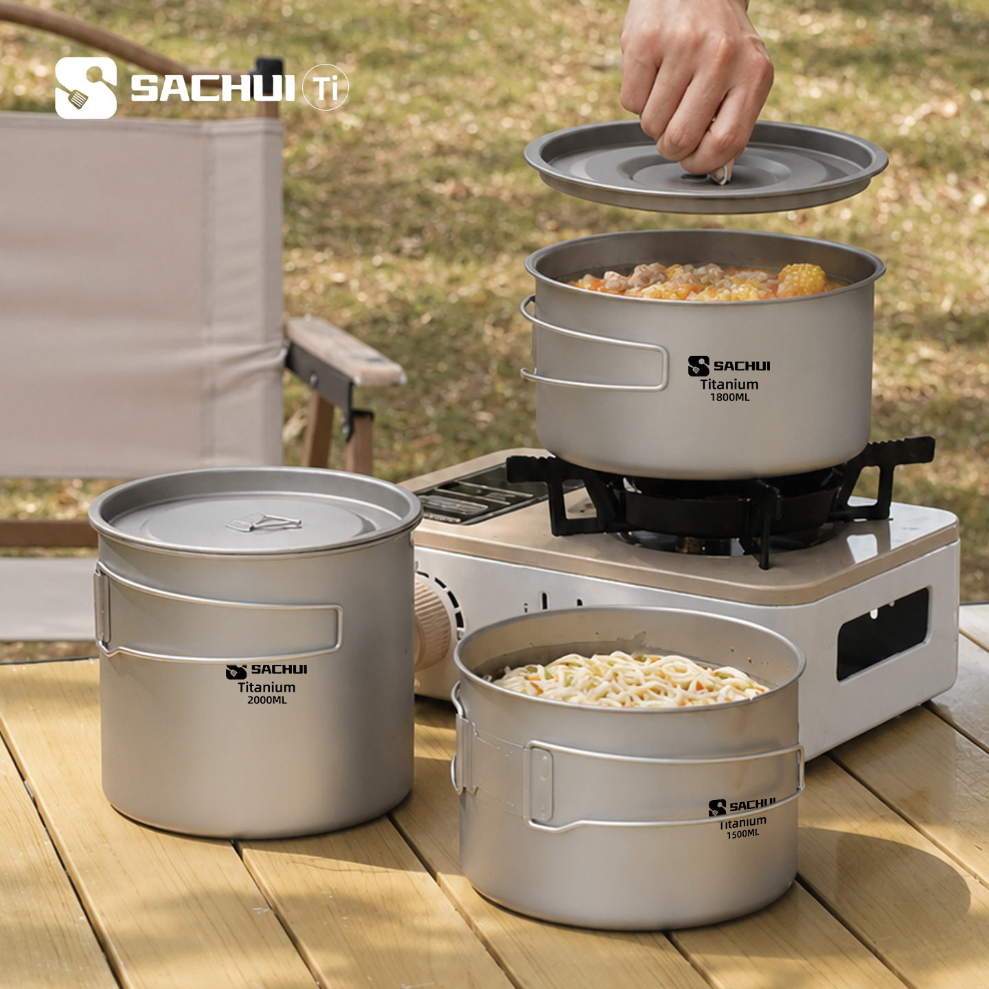 Olla portátil ultraligera de t - Camping Cooking Set Compact reseña y precio