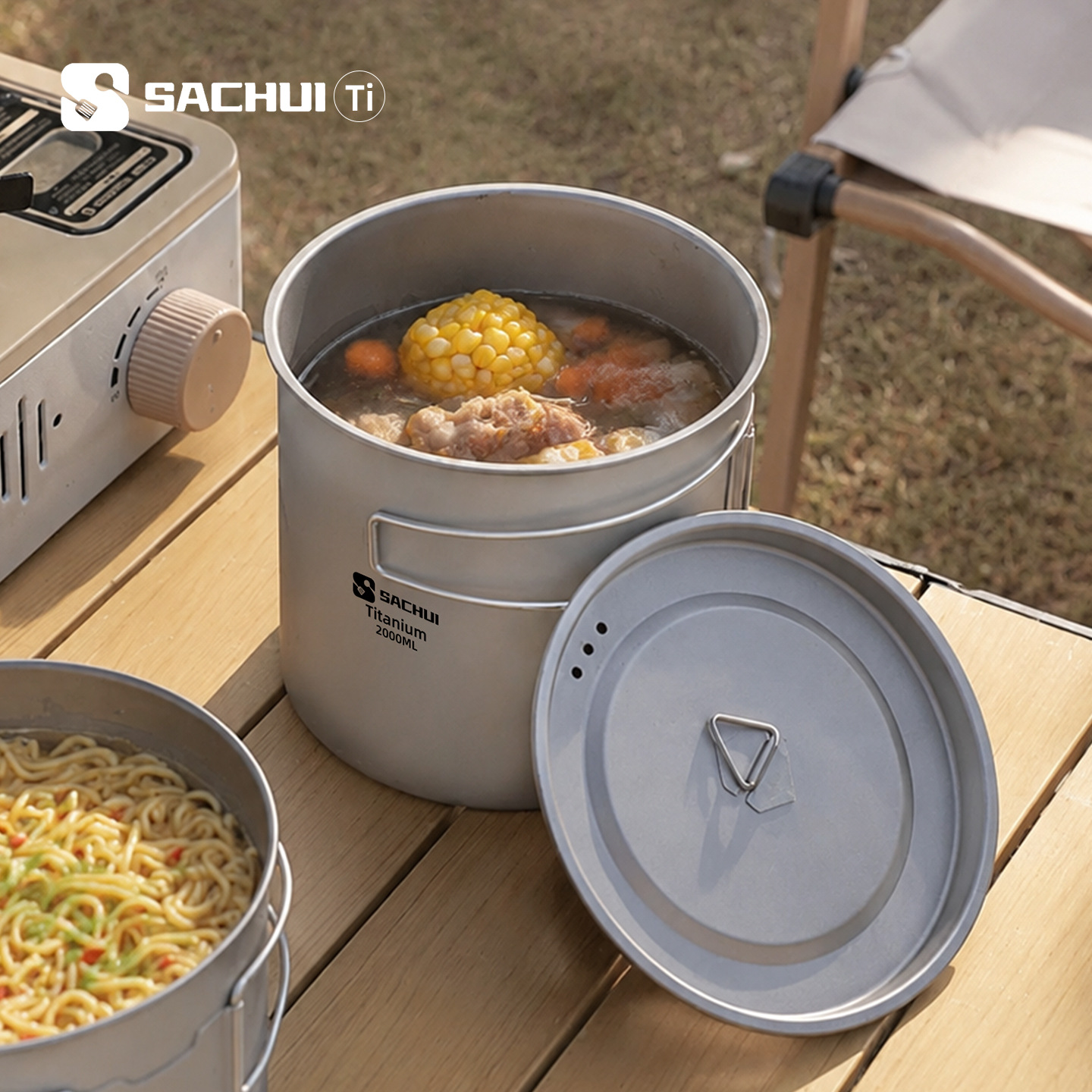 Olla portátil ultraligera de t - Camping Cooking Set Compact reseña y precio