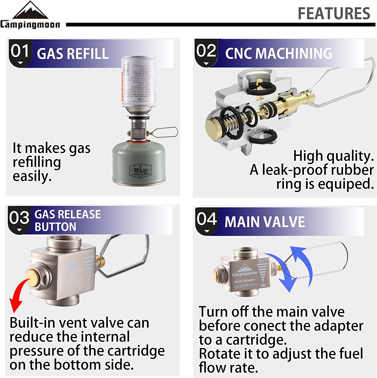 Adaptador de estufa de Gas, ah - Camping Cooking Butane reseña y precio