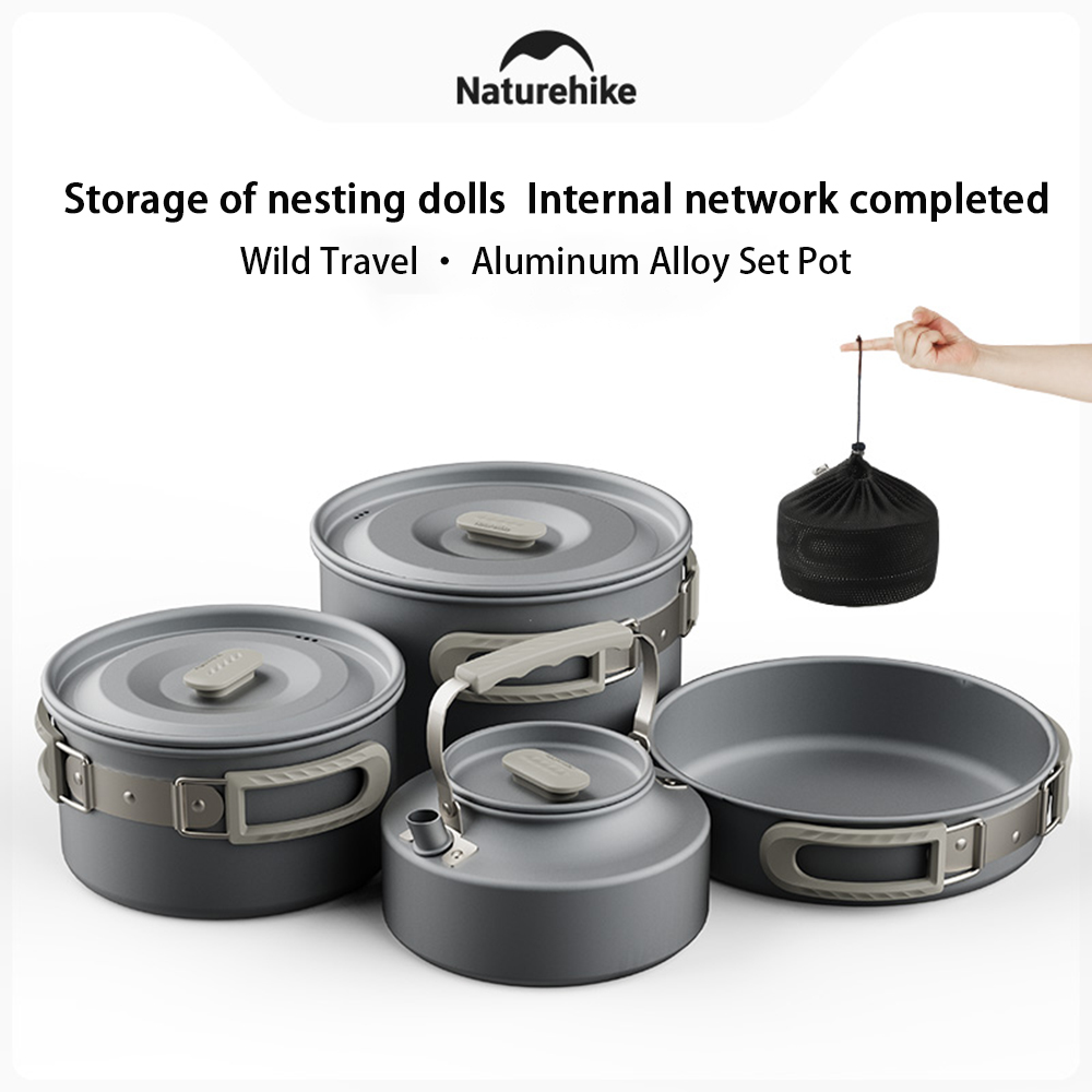 Naturehike-Juego de ollas al a - Camping Hanging Cooking Pot reseña y precio