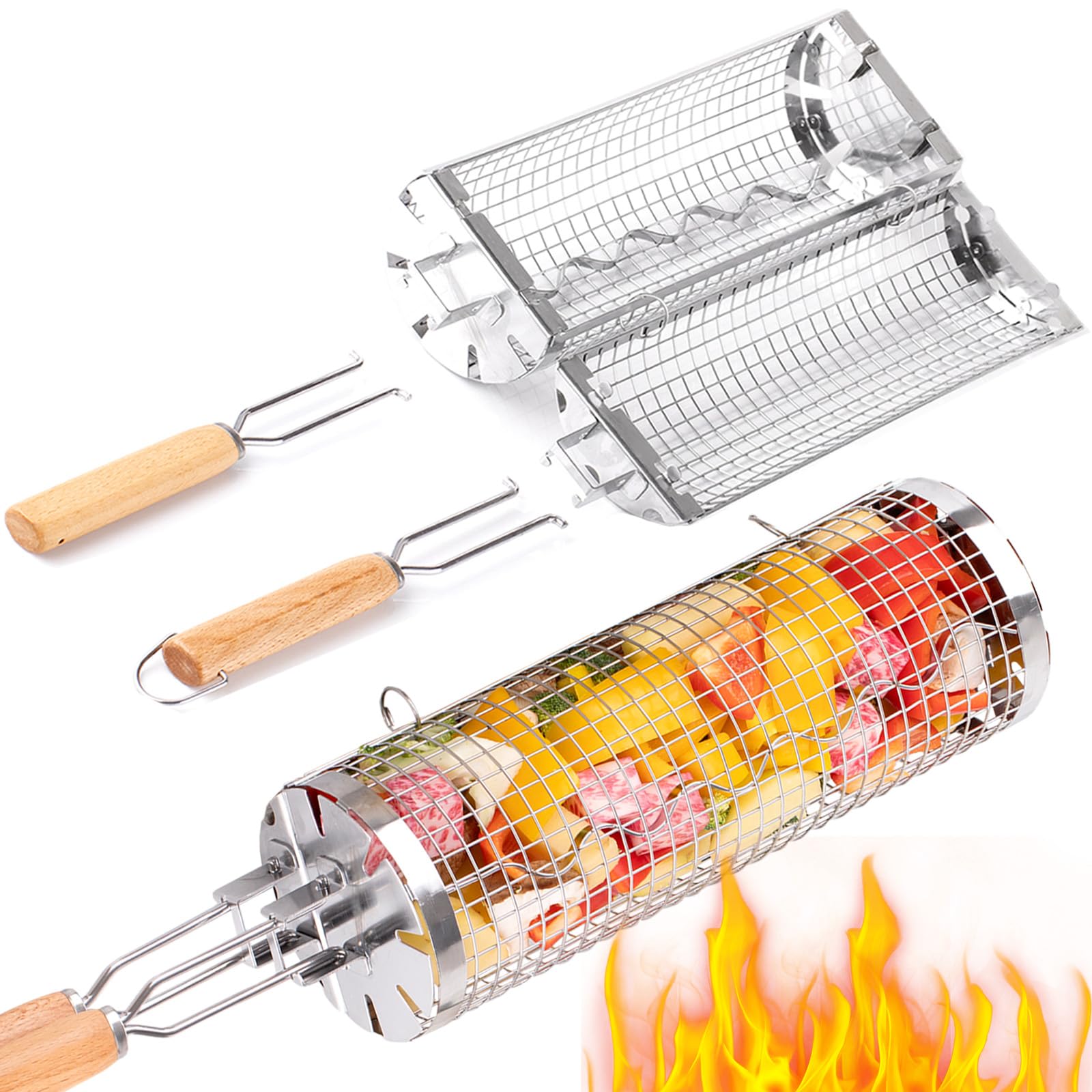 BUYYES-cesta rodante para parr - Camping Cooking Roll reseña y precio