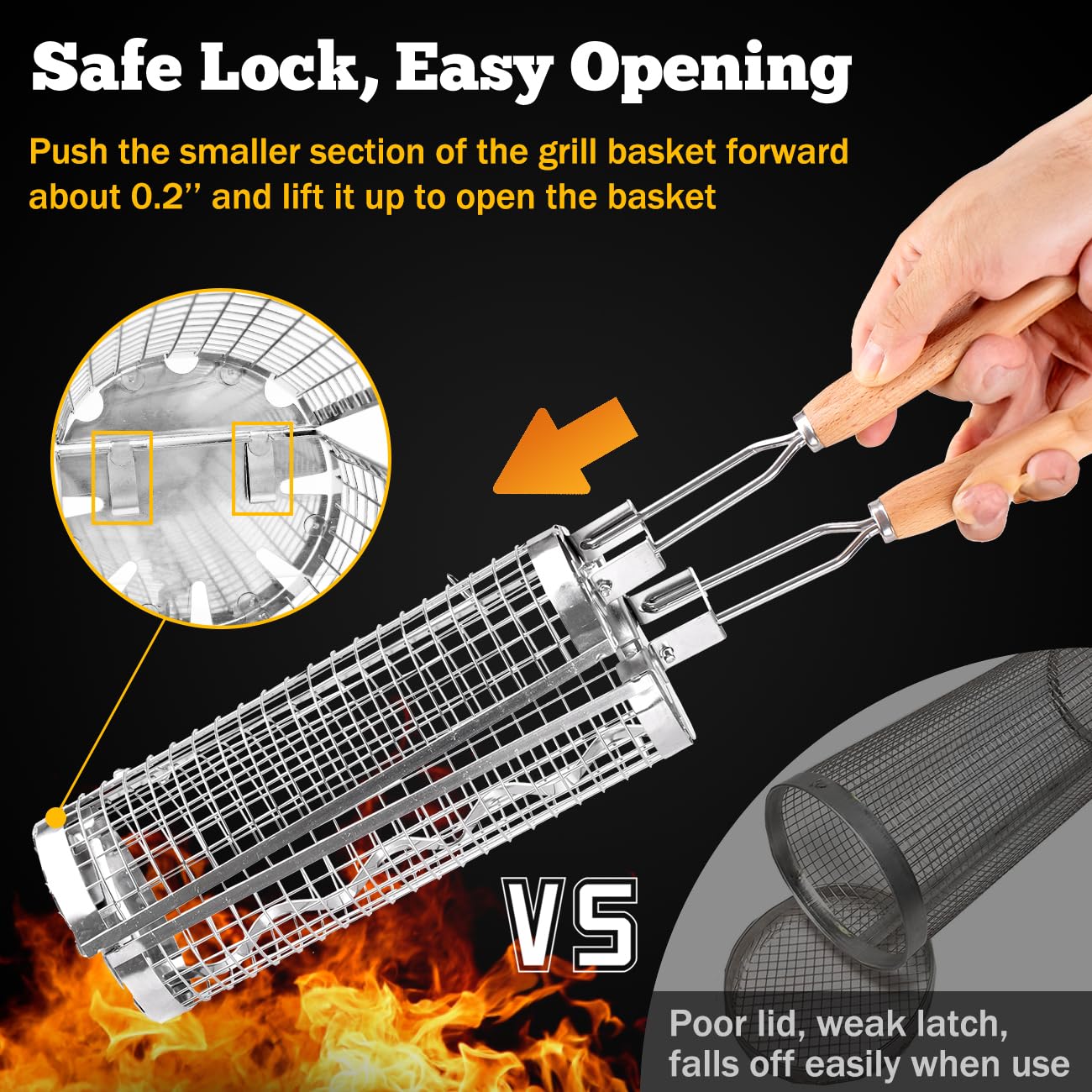 BUYYES-cesta rodante para parr - Camping Cooking Roll reseña y precio
