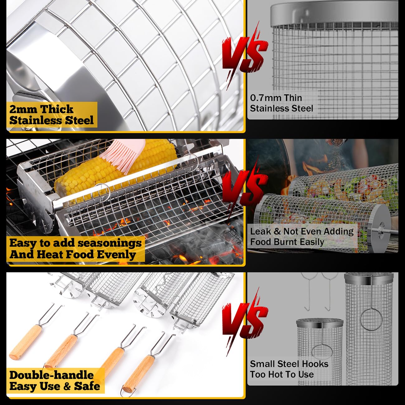 BUYYES-cesta rodante para parr - Camping Cooking Roll reseña y precio