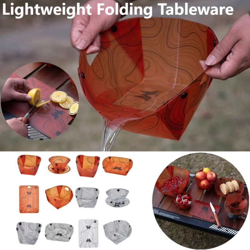 Vajilla plegable para acampar, - Camping Cooking Roll reseña y precio